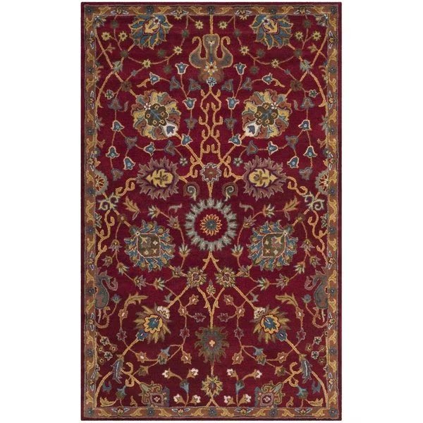 Heritage Rectangle Hand Tufted Rug, Red - 5 x 8 ft., Safavieh, Mfr#: HG655A-5
